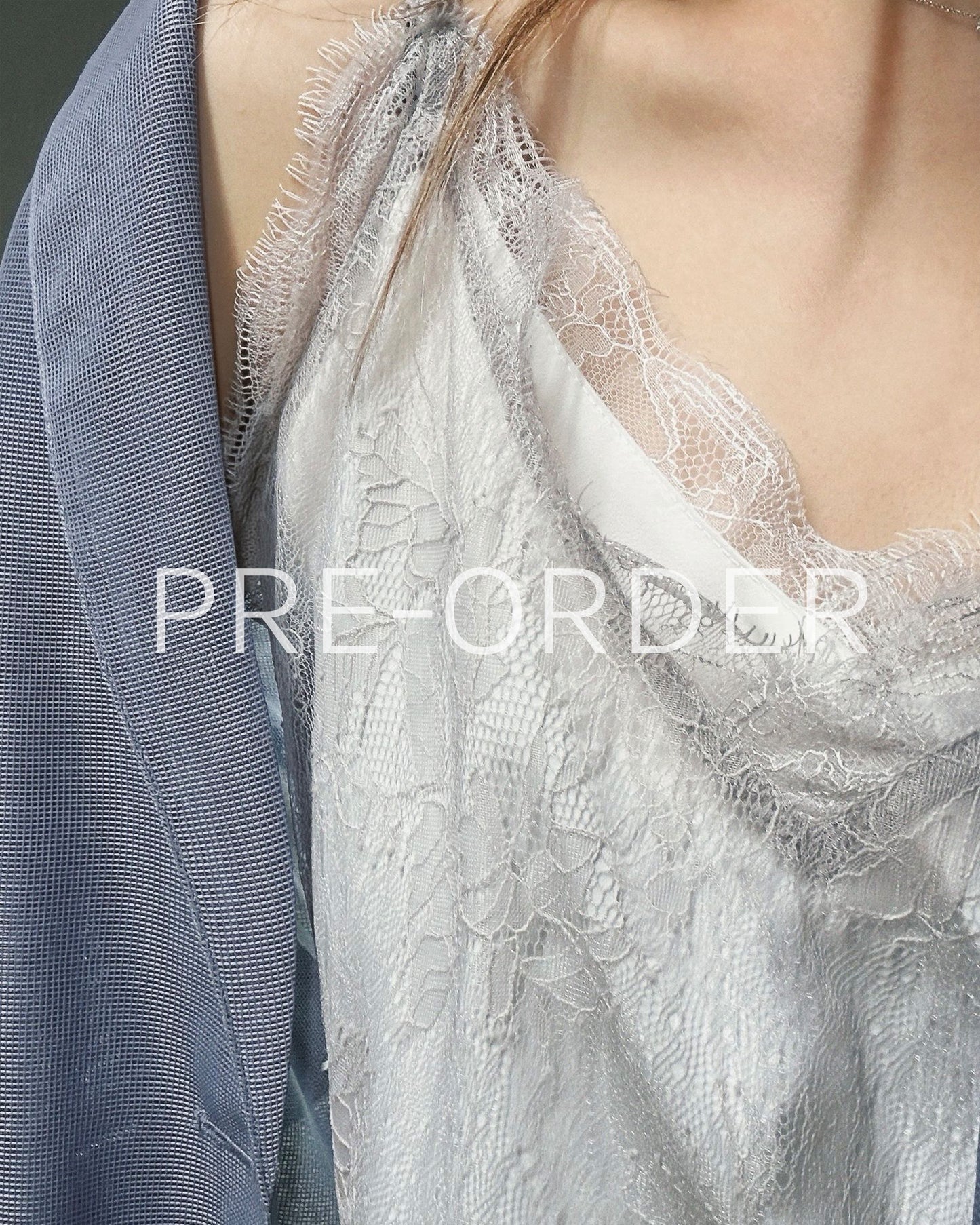 (Pre-order) aalis NEAS SS26 double layer lace camisole (Lt Grey)