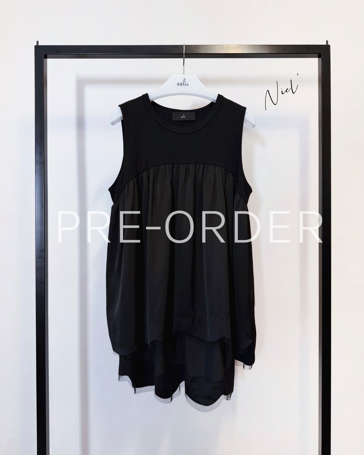 (Pre-order) aalis NIEL scallop edge top (Black)