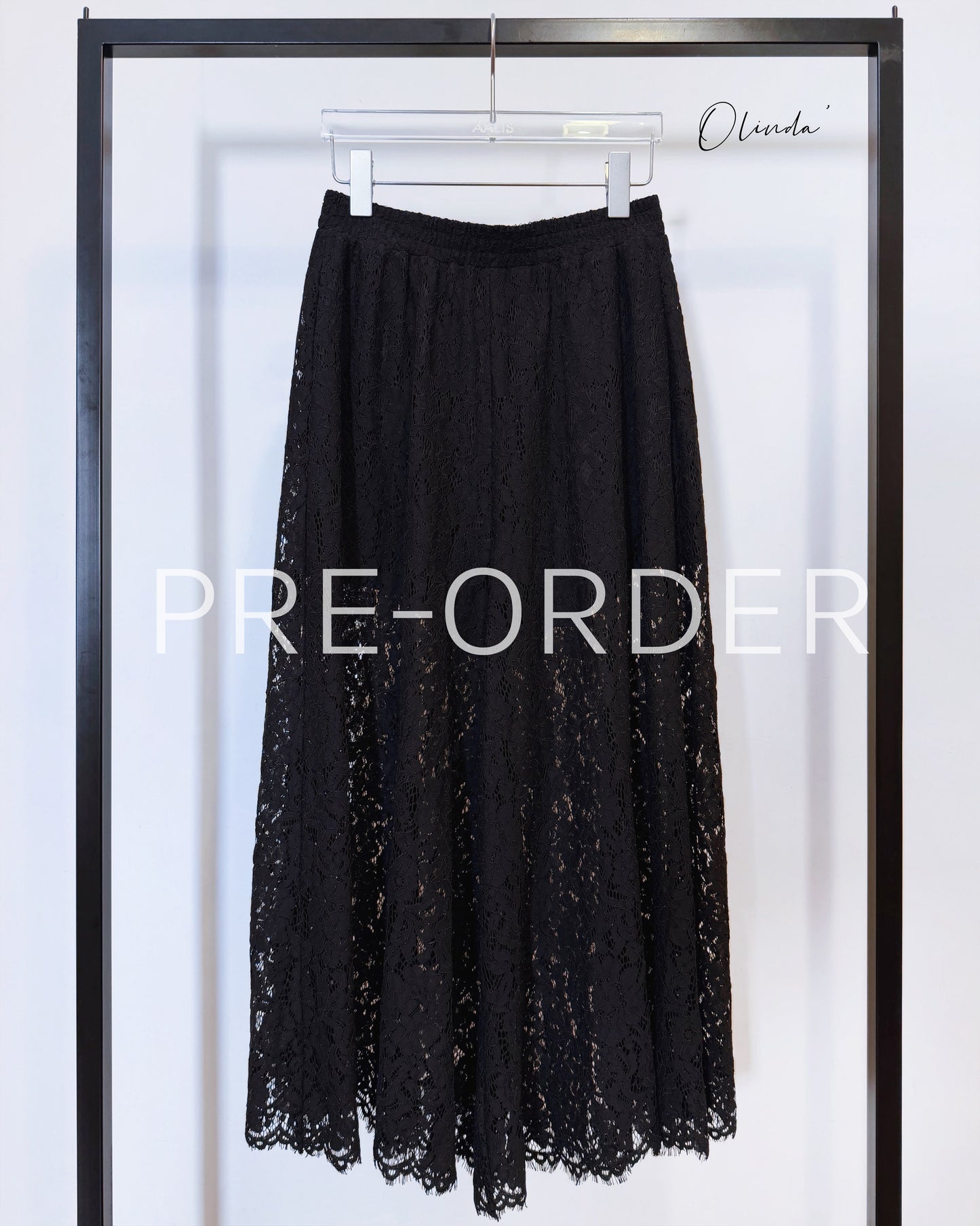 (Pre-order) aalis OLINDA SS26 lace wide leg pants (Black)