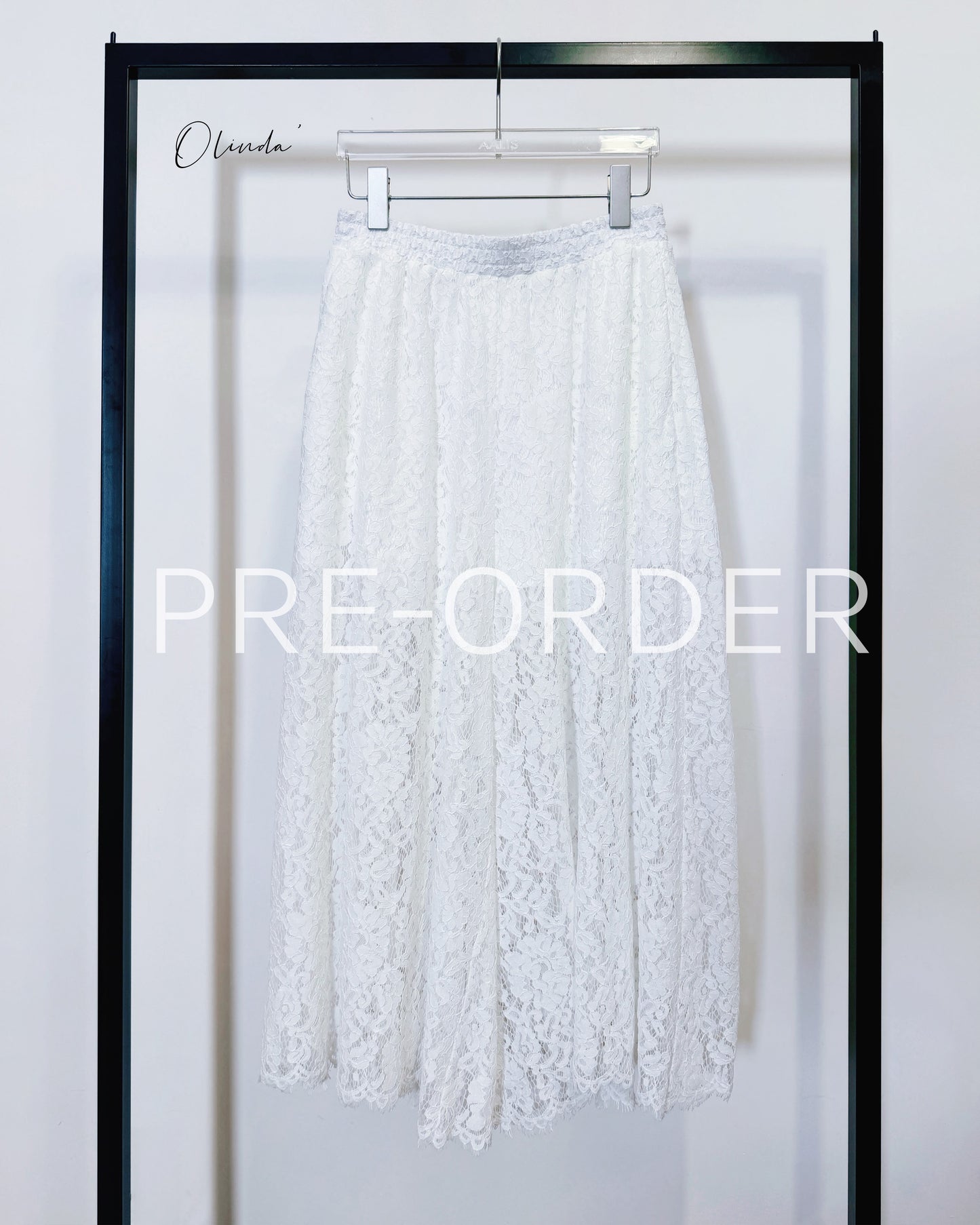 (Pre-order) aalis OLINDA SS26 lace wide leg pants (White)