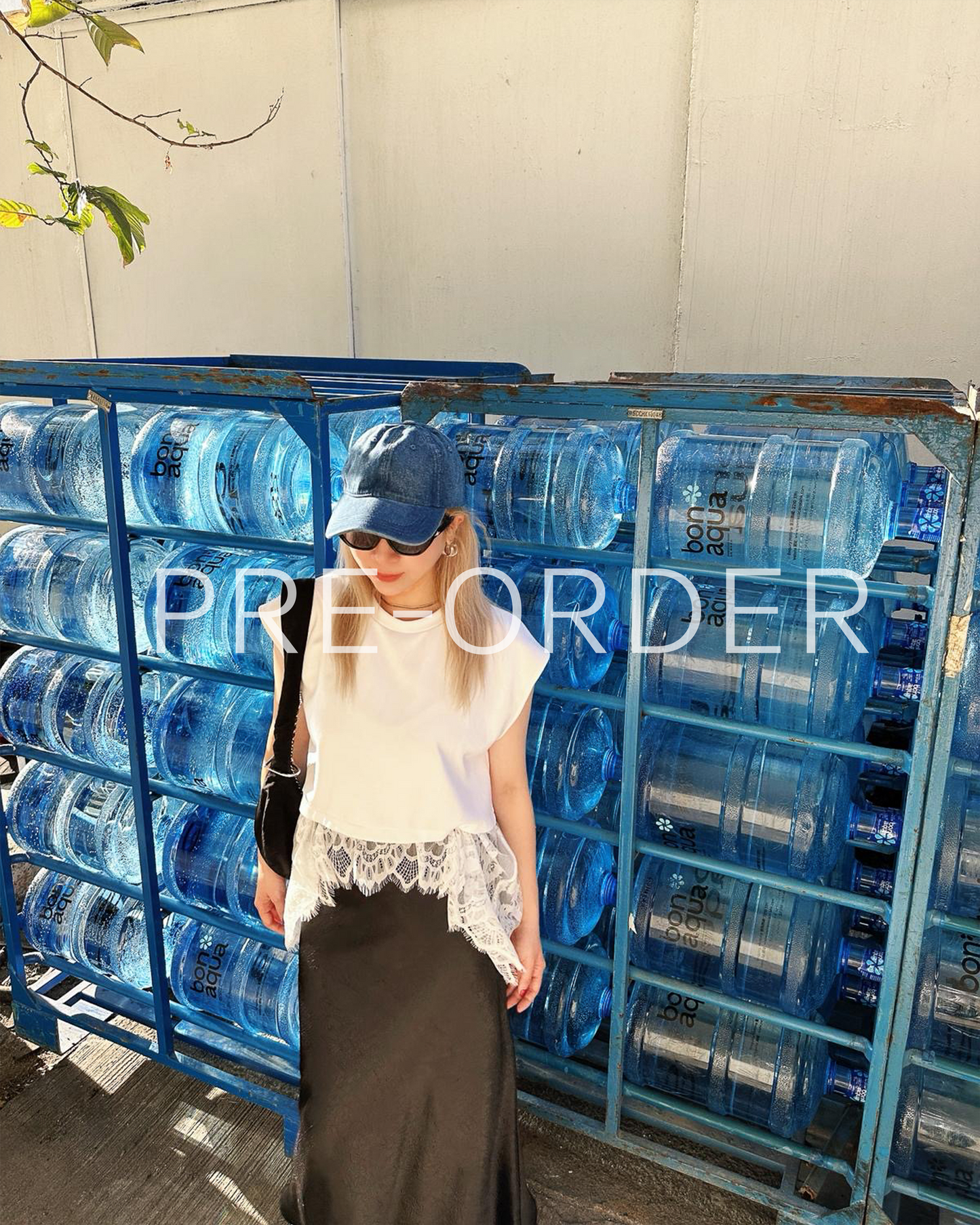 (Pre-order) aalis RUTH lace insert cape sleeves top (White)