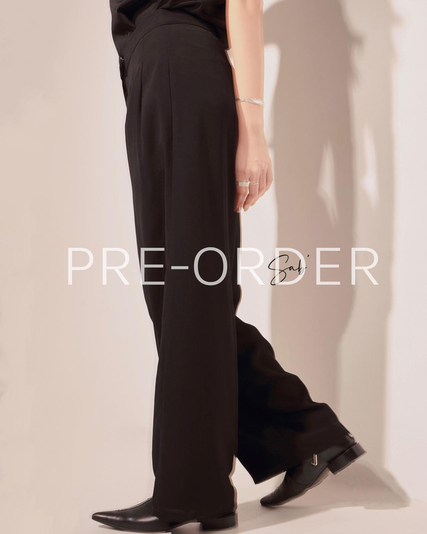 (Pre-order) aalis SAB full lining chiffon pants (Black)