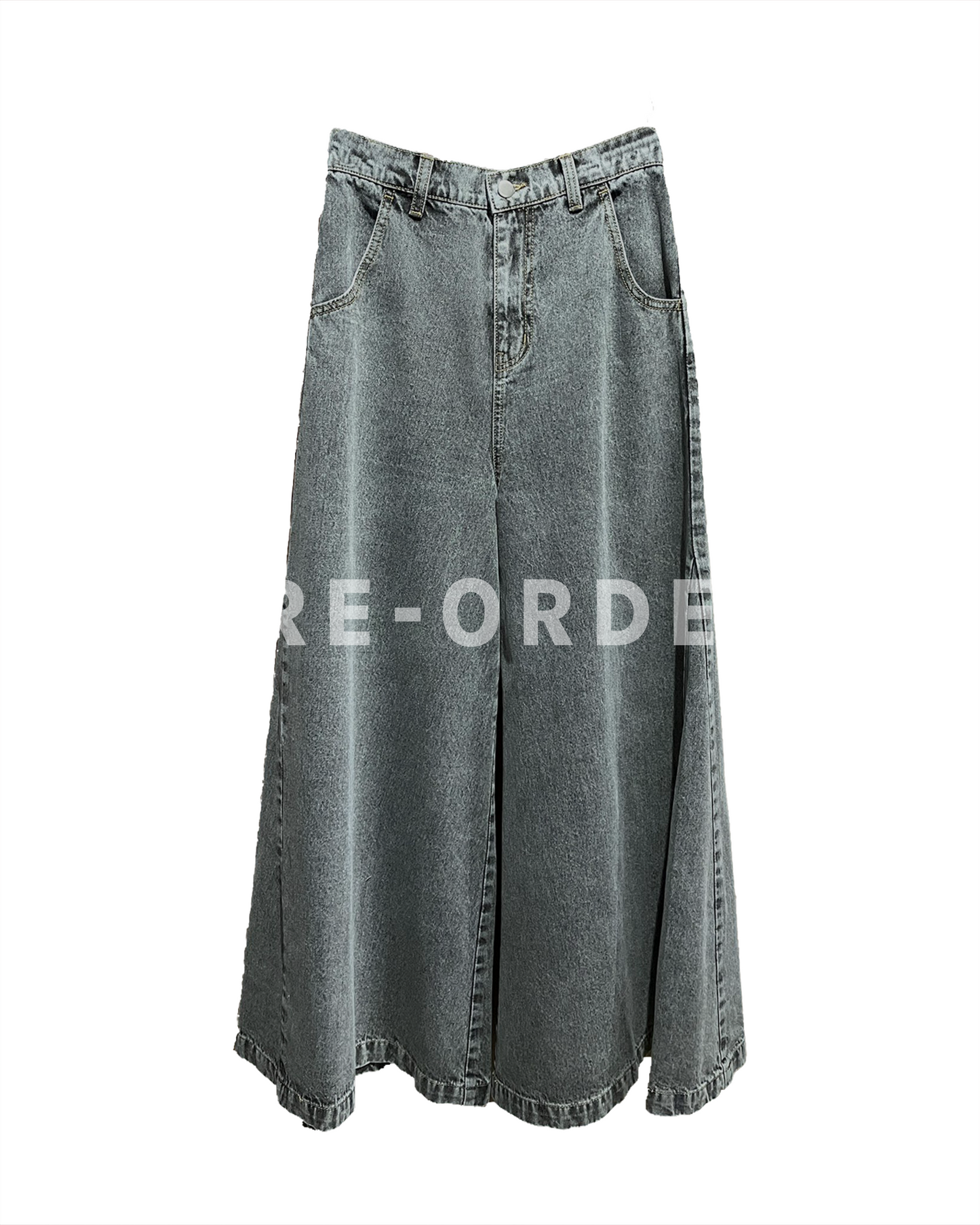 (Pre-order) aalis WALLS wide leg denim jean (Grey denim)