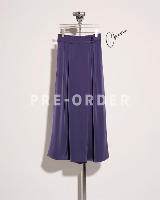 (Pre-order) aalis CHERIE SOLID wide legs pants (Purple blue)