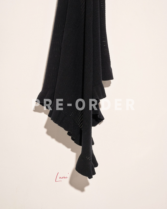 (Pre-order) aalis LUCIE FW24 cashmere scarf (Black)