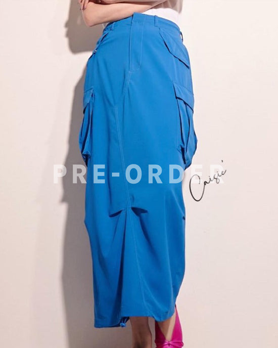 【预购】 aalis CAISIE 缝线工装裙（蓝色）