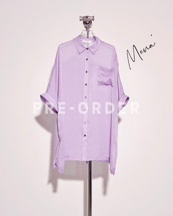 (Pre-order) aalis MENA mid sleeves oversized shirt (Lilac)