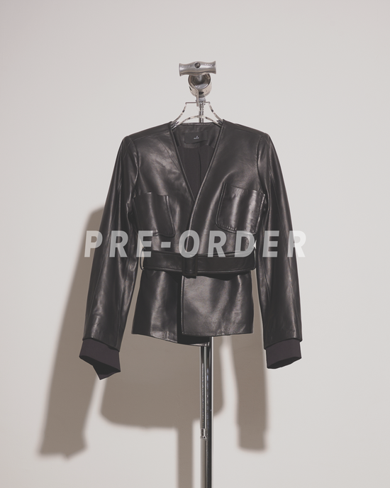 (Pre-order) aalis  ROSS leather jacket with belt (6 colours - Custom size)