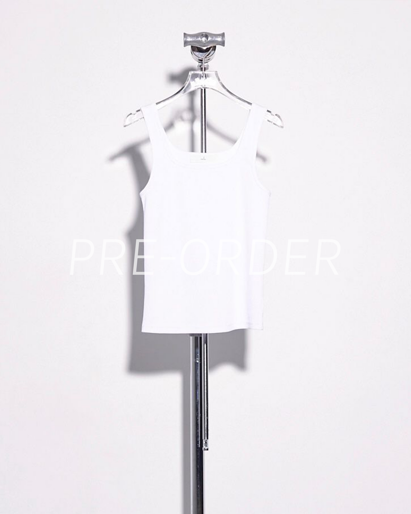 aalis MARITA FW25 square neck ribbed tank (White)