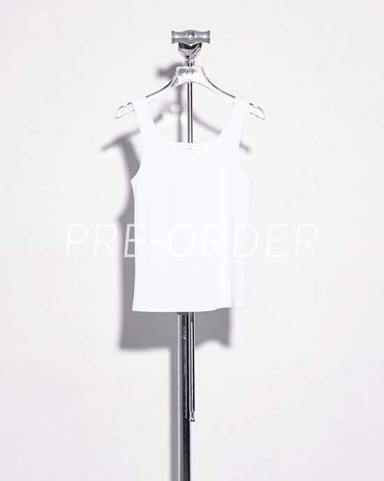 aalis MARITA FW25 square neck ribbed tank (White)