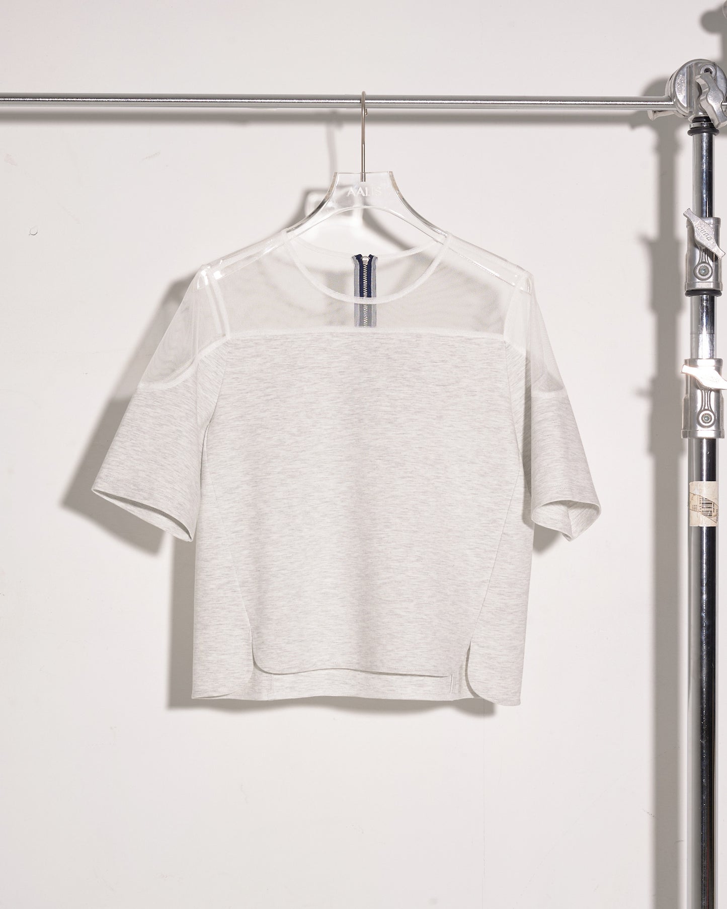 Load image into Gallery viewer, aalis QUIN zip detail lace and knit pullover (Heather grey)
