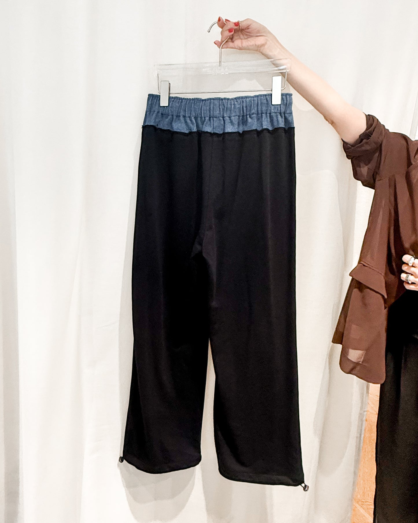 aalis SAINT denim waist track pants (Blue denim)