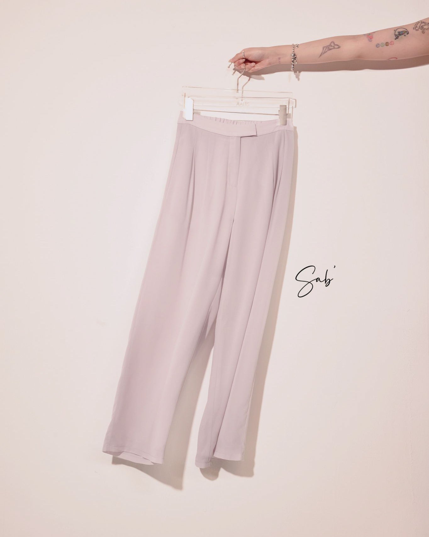 aalis SAB full linning chiffon pants (Light grey)