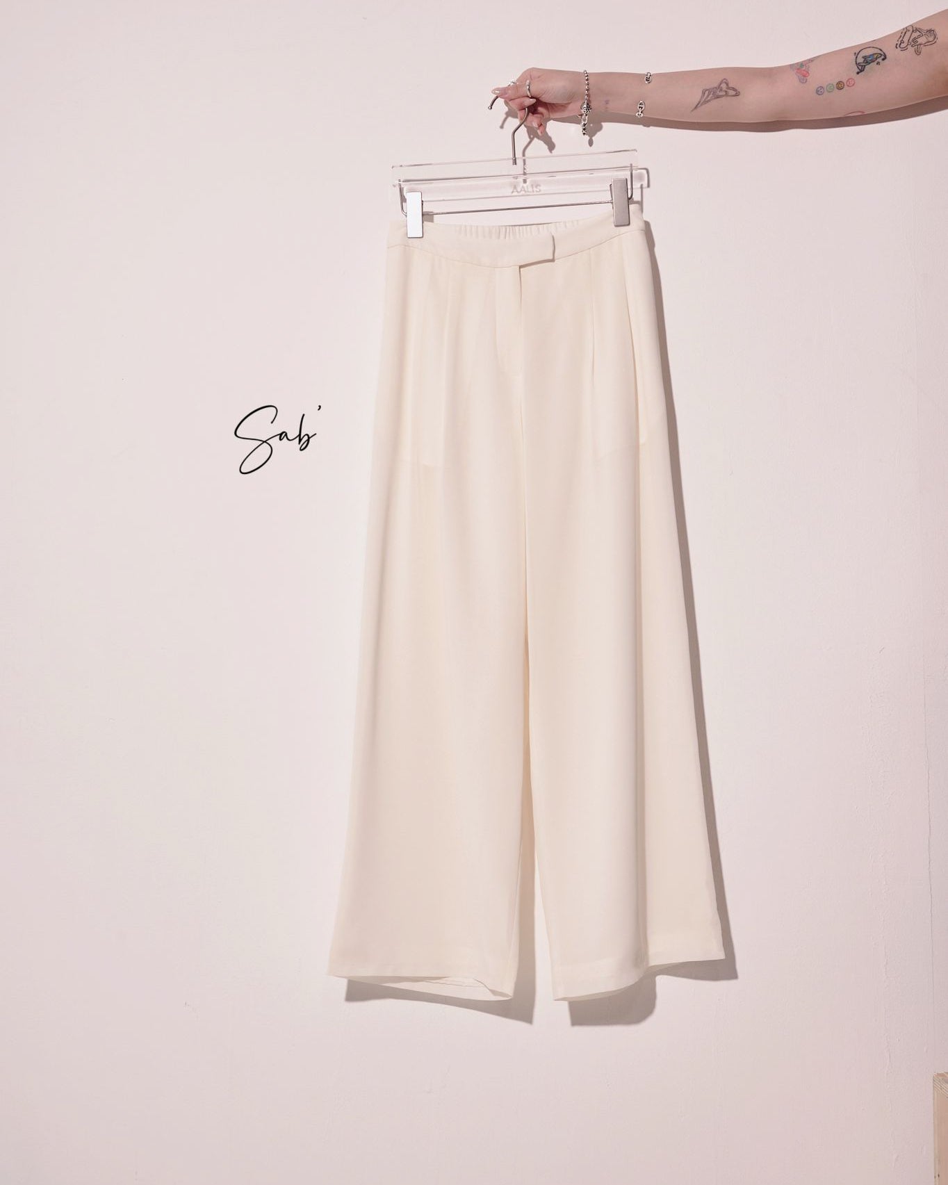 aalis SAB full linning chiffon pants (Ivory)