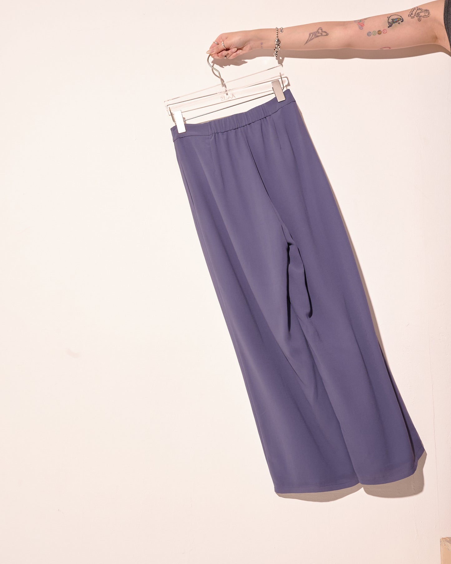 aalis SAB full linning chiffon pants (Purple grey)