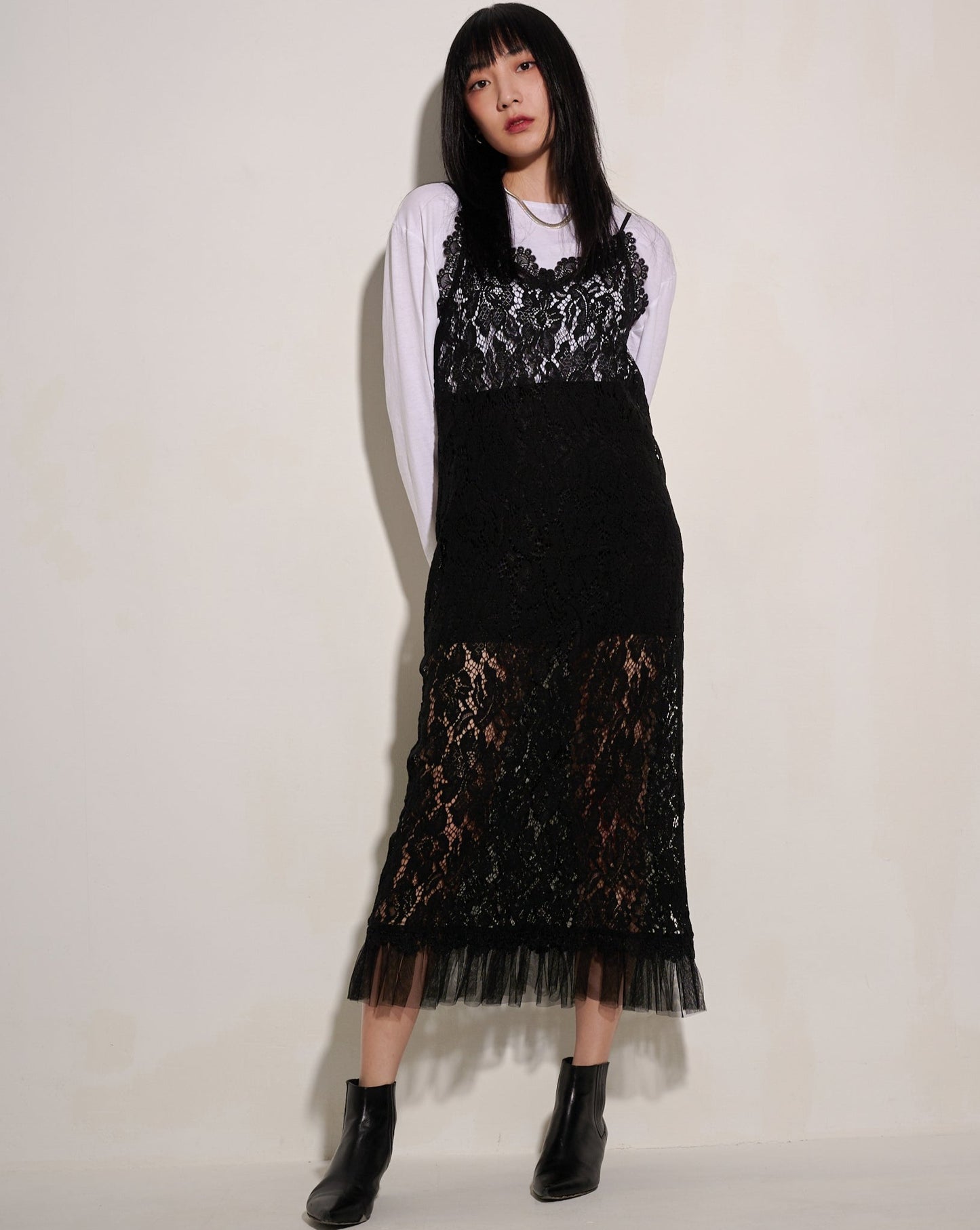 aalis FAY lace cami dress (Black)