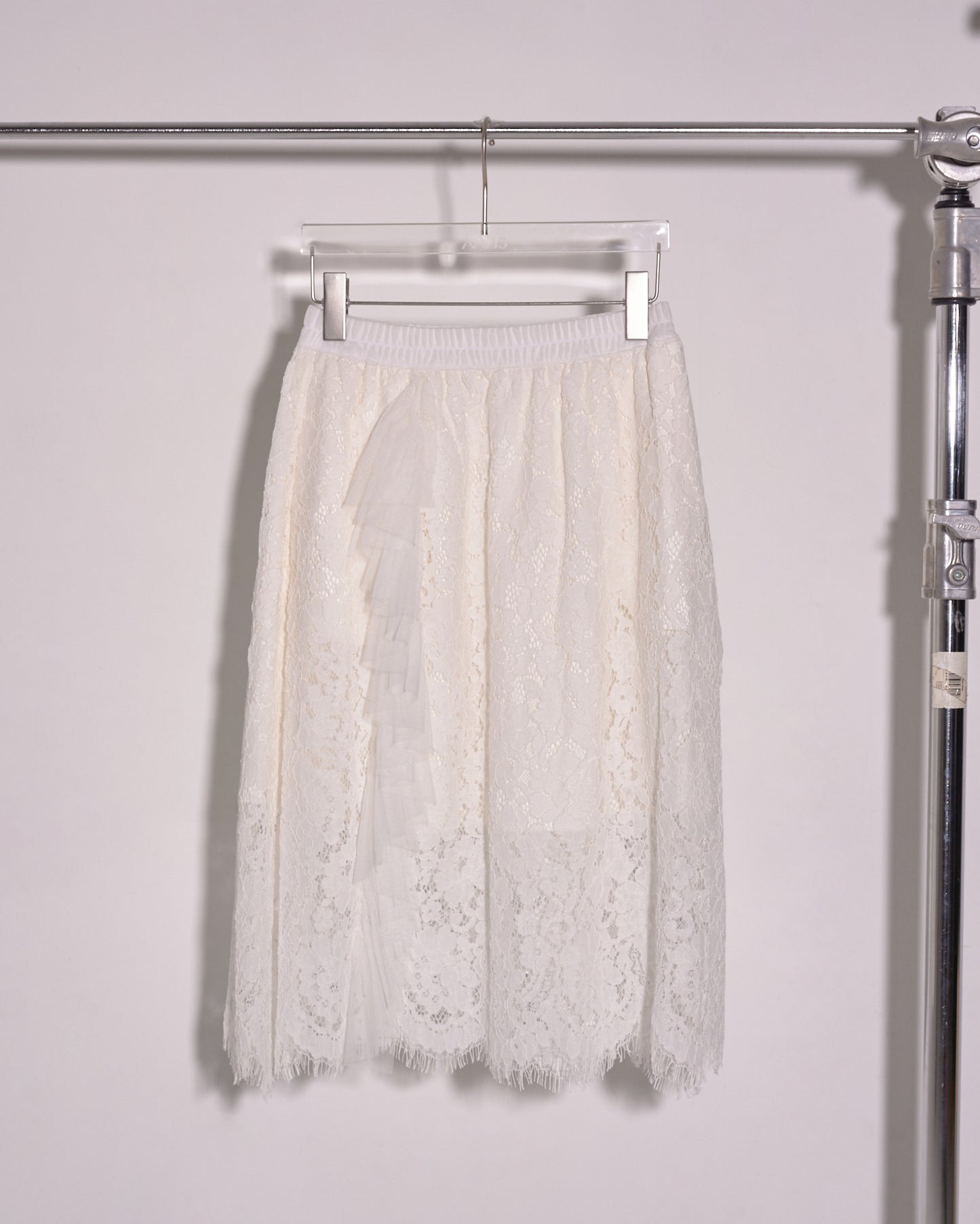 aalis SONNA lace dress with mesh cascade trim (White)