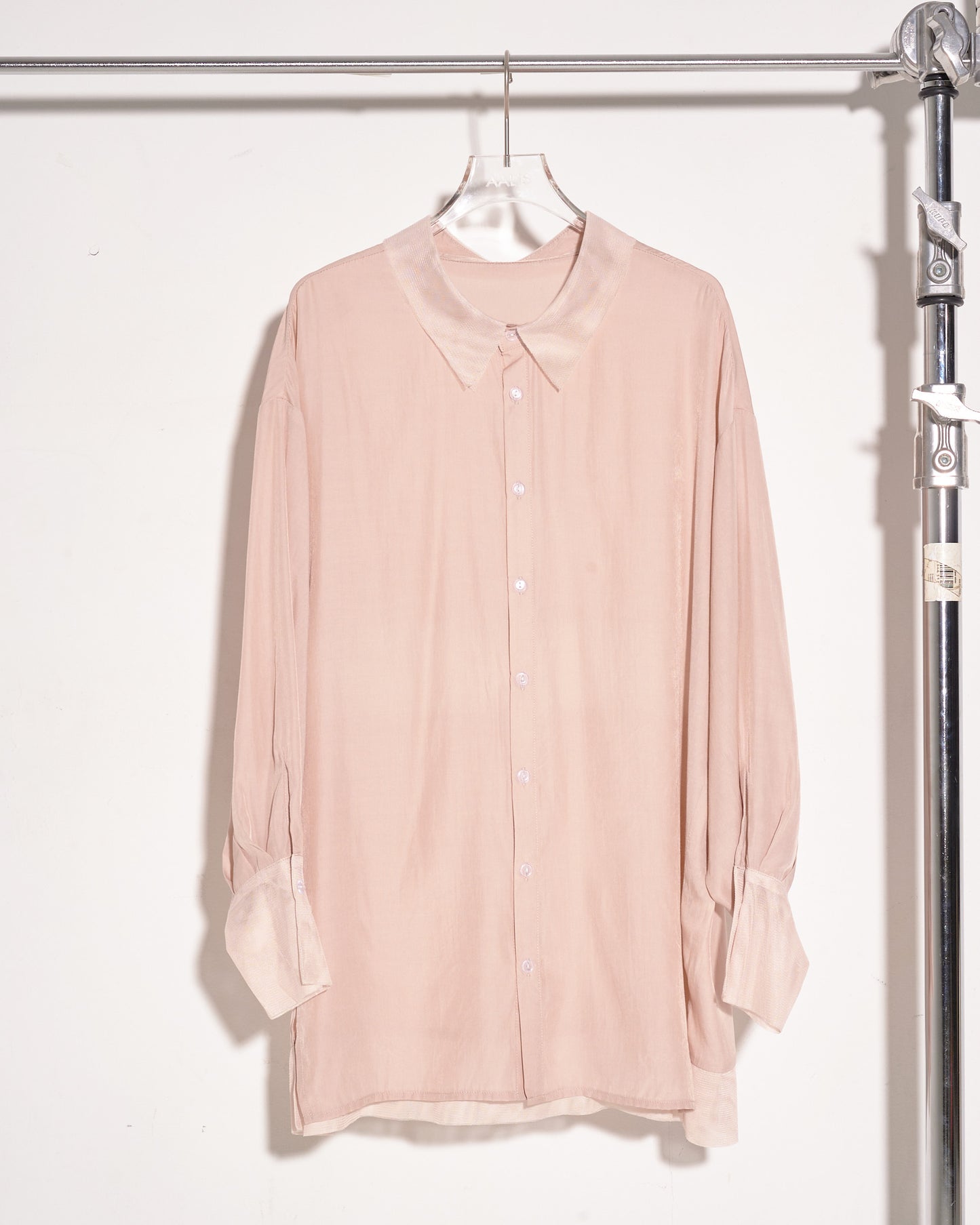aalis TYLER balloon sleeves oversized shirt with mesh detail (Nude)
