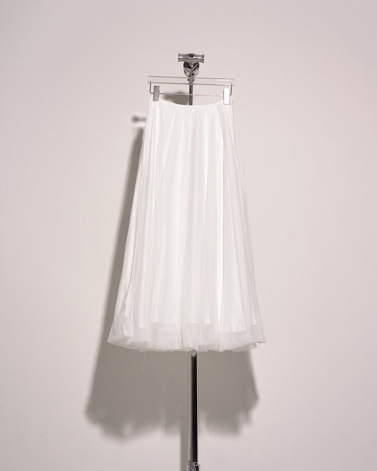 aalis LIDA mesh bubble hem skirt (White)