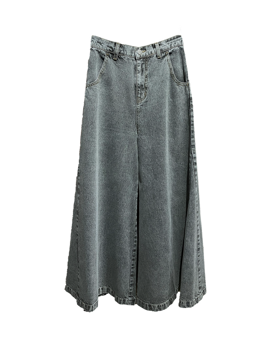 (Pre-order) aalis WALLS wide leg denim jean (Grey denim)