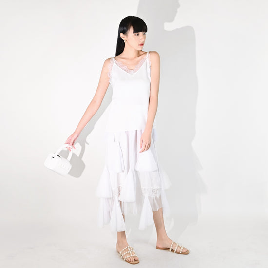 aalis ANAHI mesh skirt (White)