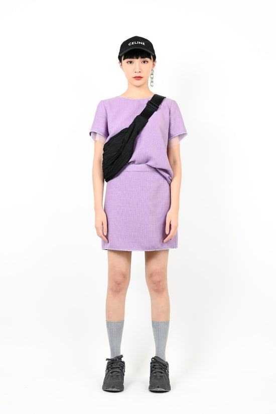 aalis RAY tweed short sleeves top (Light purple)