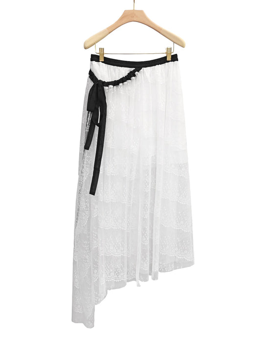 Load image into Gallery viewer, aalis ADELINA lace skirt (White)

