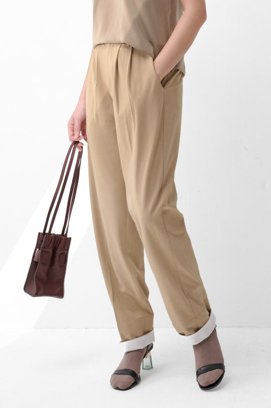 Load image into Gallery viewer, aalis LIZ white cuff suiting pants (Light beige)
