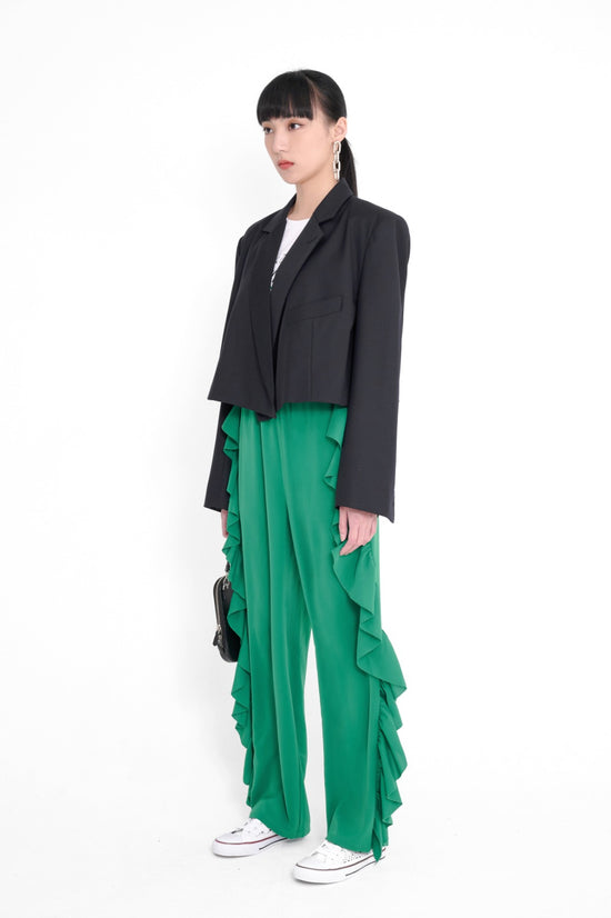 Load image into Gallery viewer, aalis SOTA two side ruffle pants (Green)
