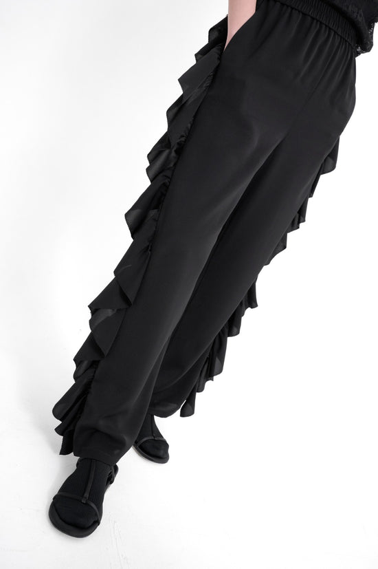 aalis SOTA two side ruffle pants (Black)