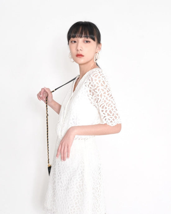 aalis ROSELYN Lace Cardigan (White)