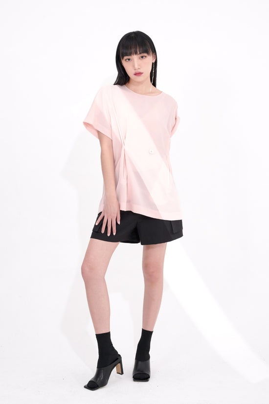 aalis YOKI Woven Tee with buttons detail (Pink)