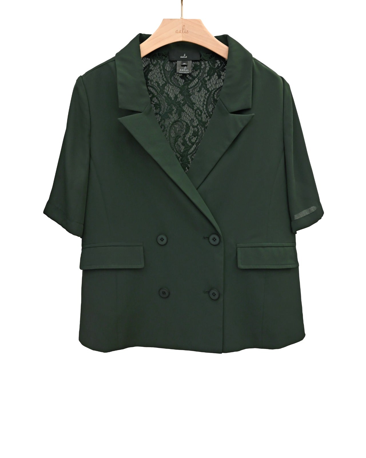 aalis MACIA 雪纺短袖西装外套（绿色）