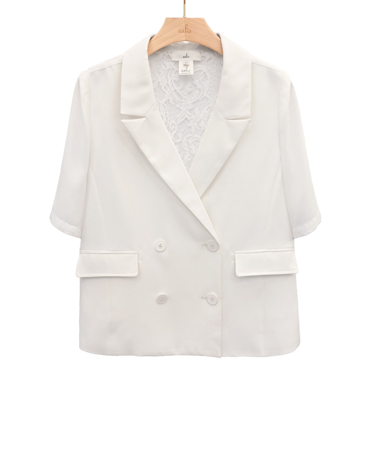aalis MACIA 雪纺短袖西装外套（白色）