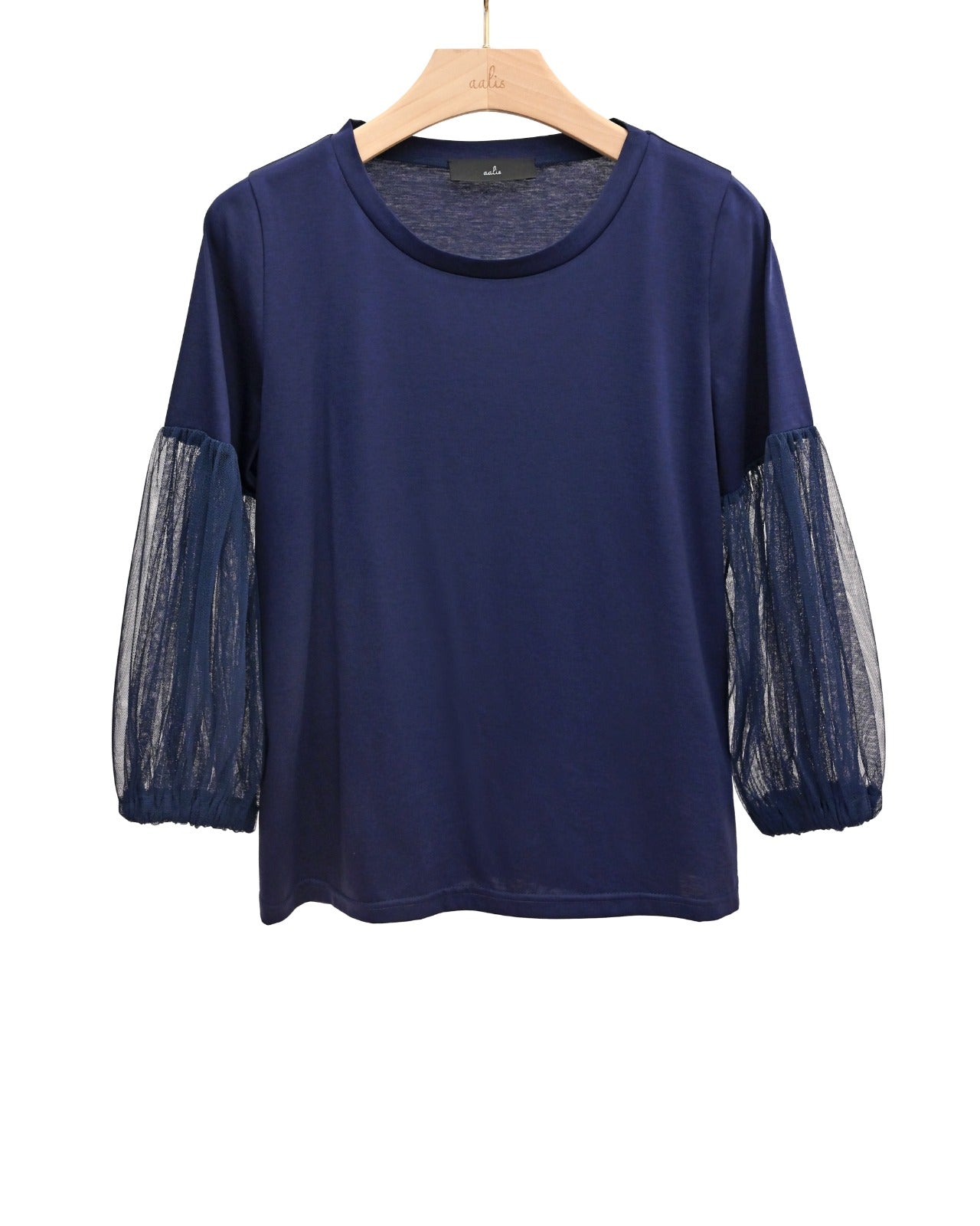 aalis ARCHIE SS23 mesh balloon sleeves Tee (Navy)