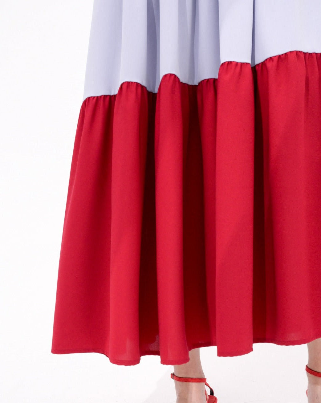 aalis MAISIE tiered midi skirt (Blue red)