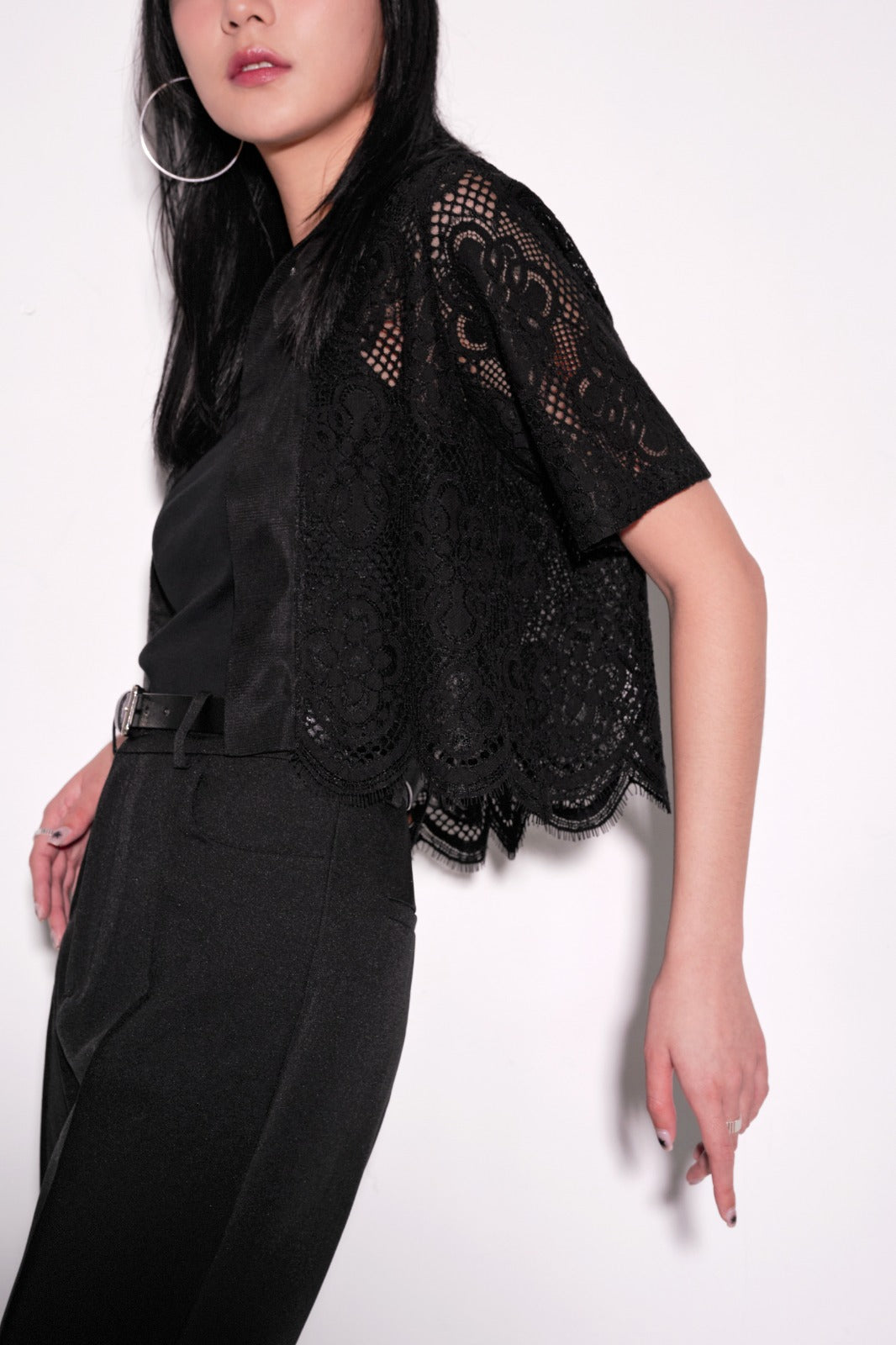 Load image into Gallery viewer, aalis WINA mesh collar lace jacket (Black)
