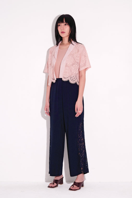 aalis WAVERLY side lace trim pants (Navy)