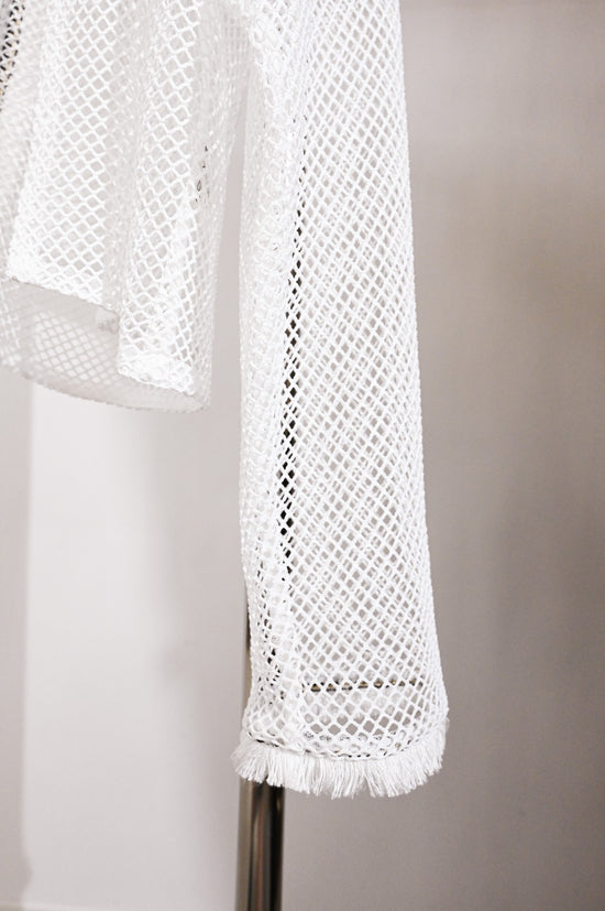(Pre-order) aalis GIDA fringe motive netting jacket (White)