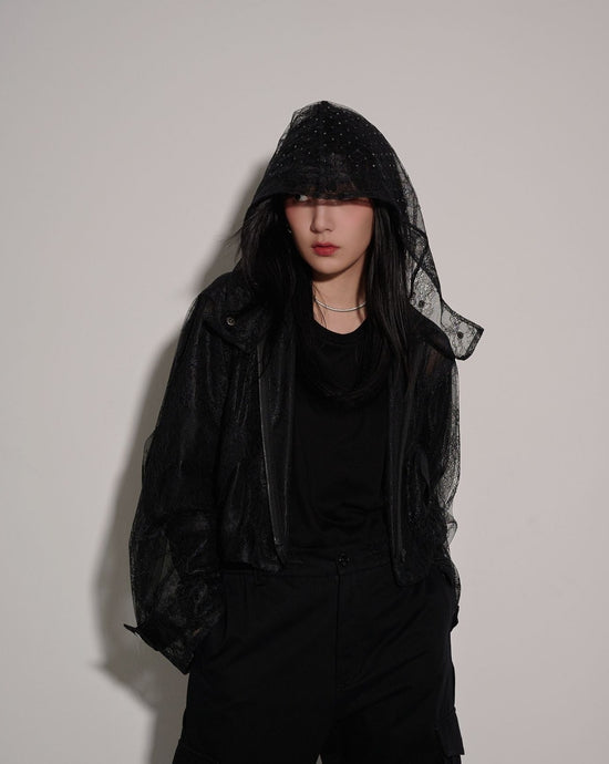 aalis LUXA Lace zip up jacket (Black)