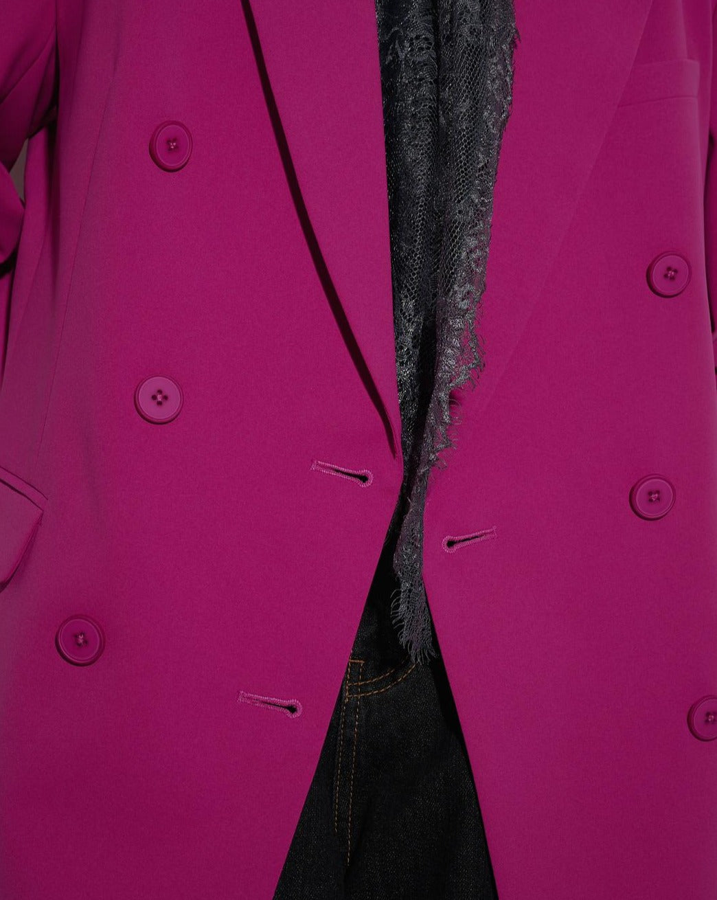 aalis MOONIA 扇贝边双排扣西装外套（紫红色）