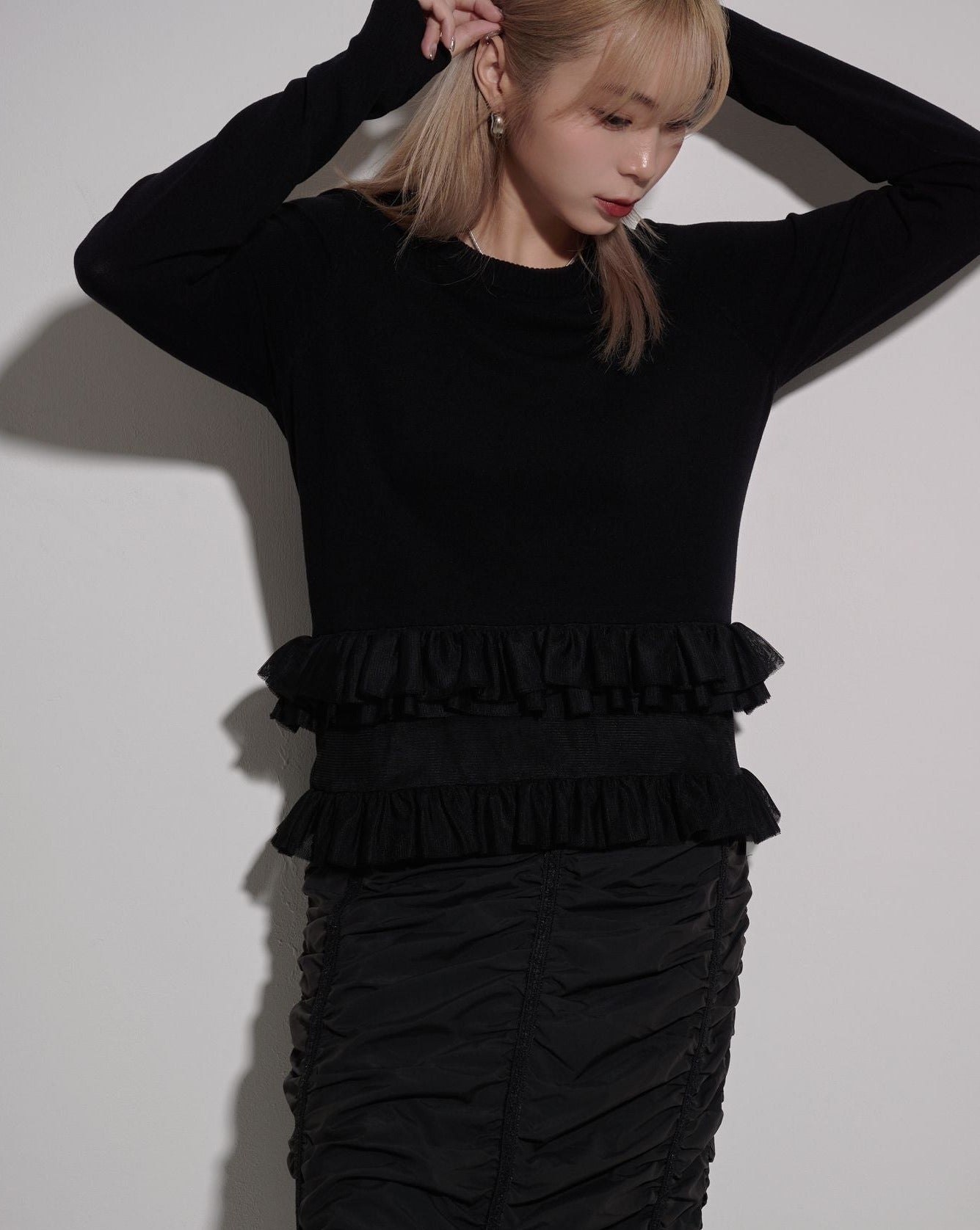 aalis ELIZA double tutu detail knitted pullover (Black)