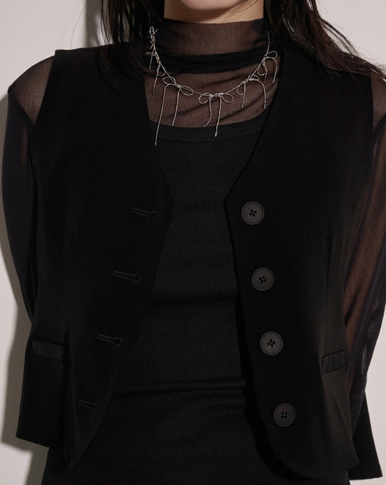 aalis LULEE chiffon waistcoat (Black)