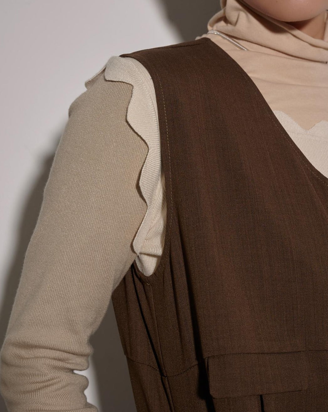 aalis MILANI zipper detail jumpsuit (Brown)