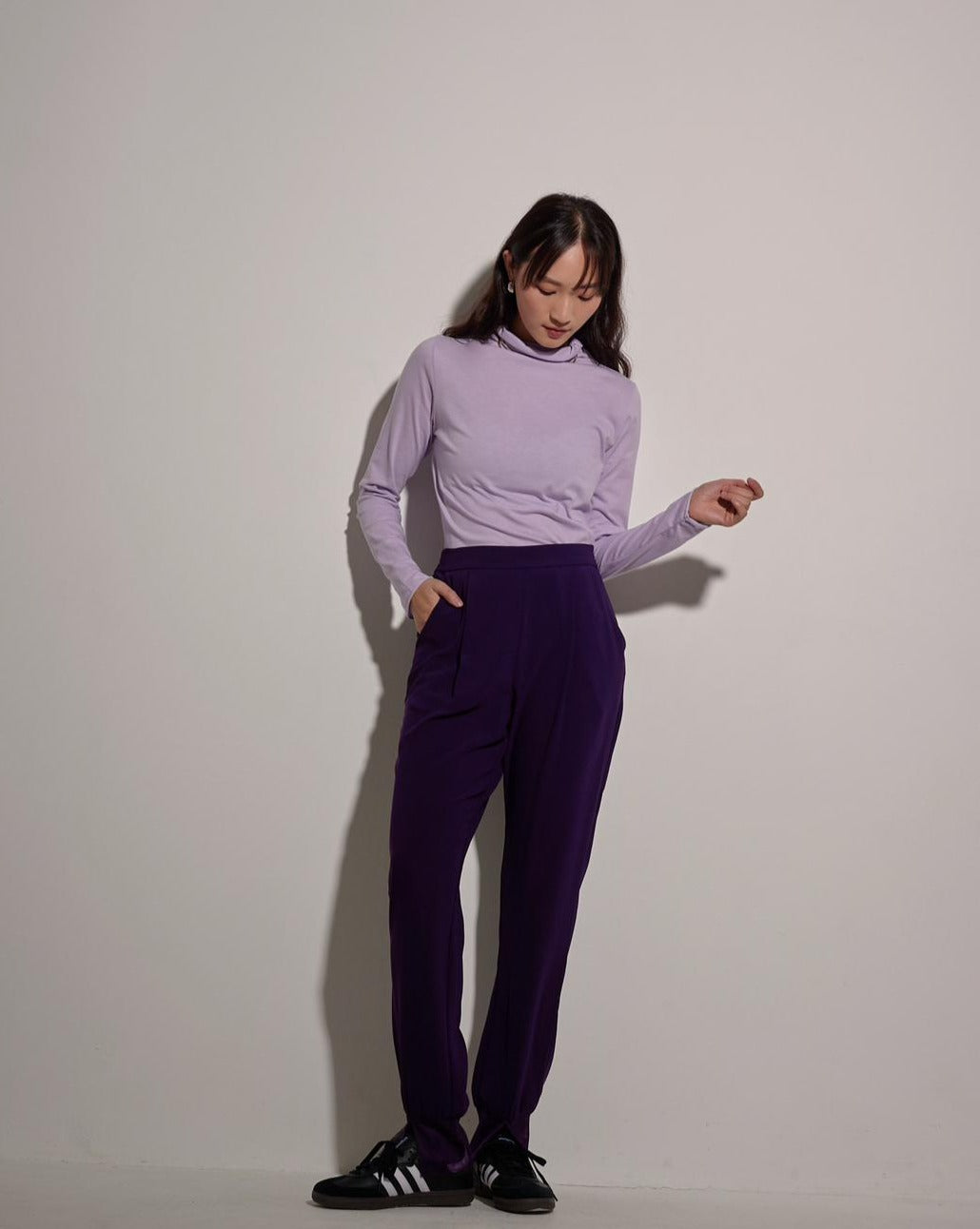 aalis JULIETA 网纱裤腿长裤（紫色）