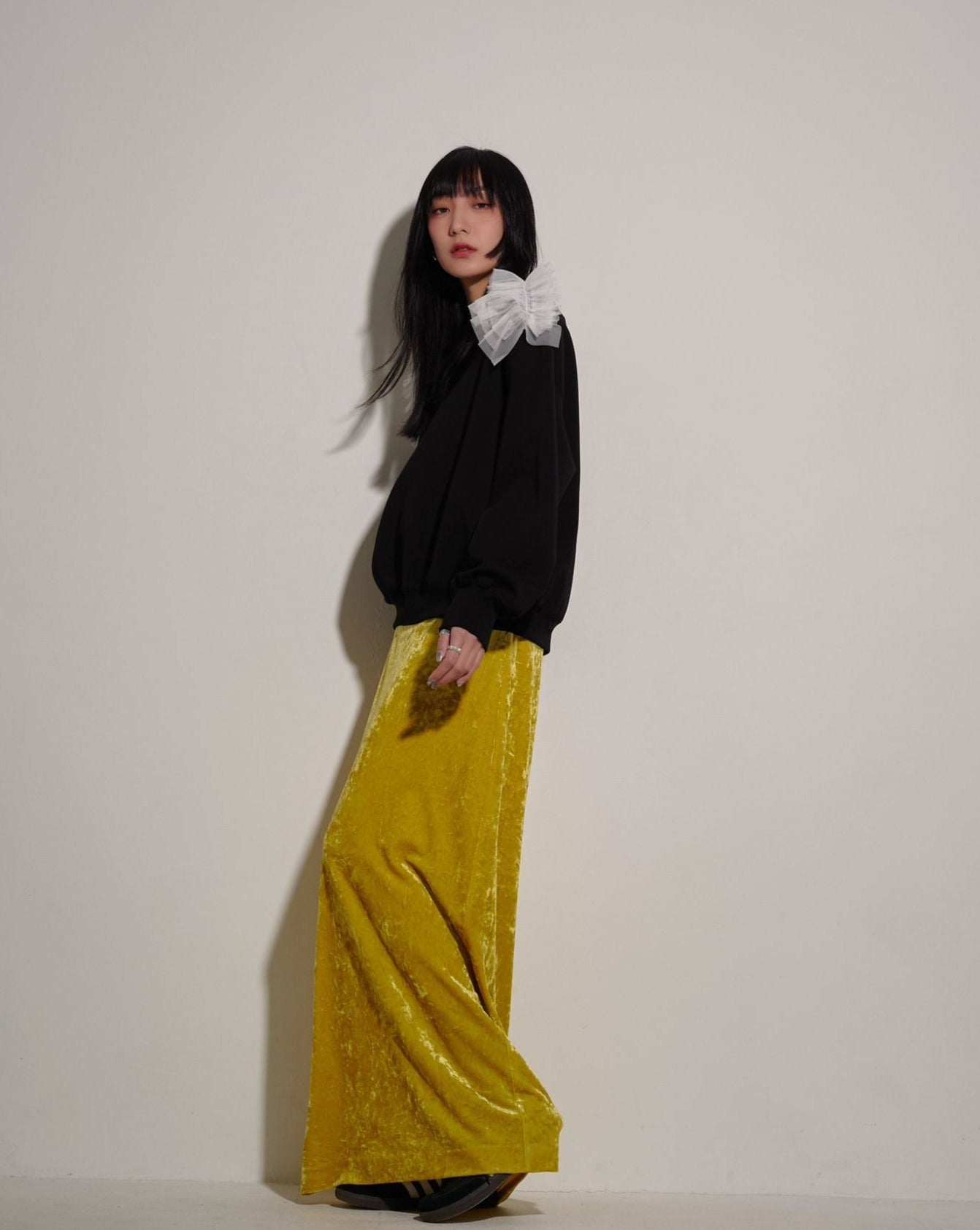 aalis SOFIJA velvet maxi skirt (Yellow)