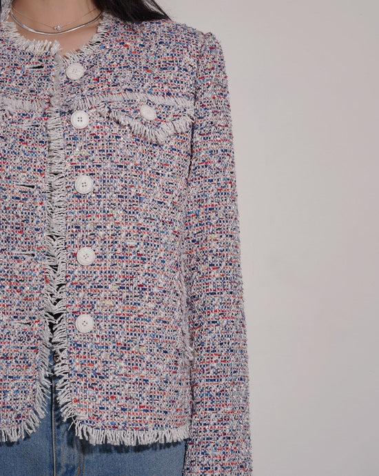 aalis DEB fringe tweed jacket (Color mix)