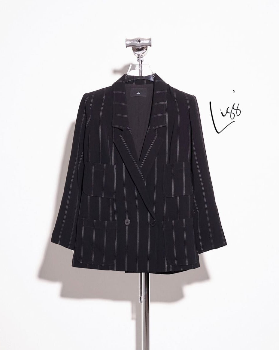 aalis LISS 4 pockets blazer (Black white stripe)