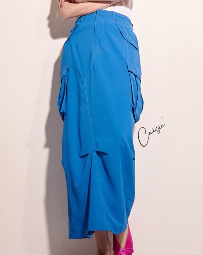【预购】 aalis CAISIE 缝线工装裙（蓝色）