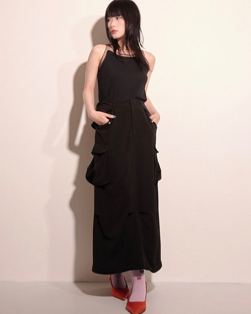 aalis CAISIE 缝线工装裙（黑色）